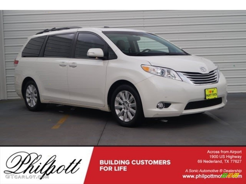 2013 Sienna XLE - Blizzard White Pearl / Bisque photo #1