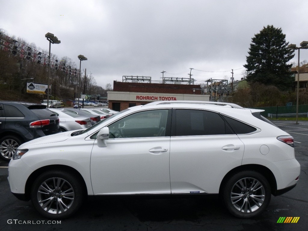 2013 RX 450h AWD - Starfire White Pearl / Black/Ebony Birds Eye Maple photo #4