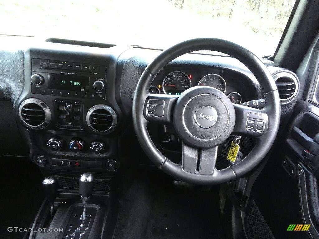 2015 Jeep Wrangler Unlimited Sport RHD 4x4 Black Steering Wheel Photo #119515342