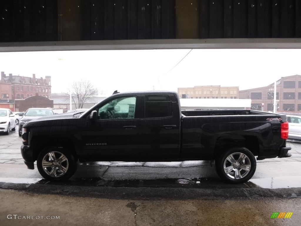 2017 Silverado 1500 Custom Double Cab 4x4 - Black / Dark Ash/Jet Black photo #6