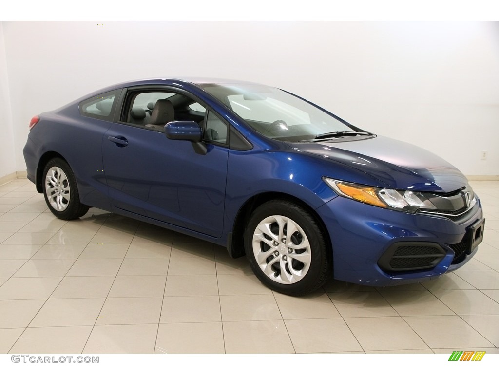 2015 Civic LX Coupe - Dyno Blue Pearl / Gray photo #1