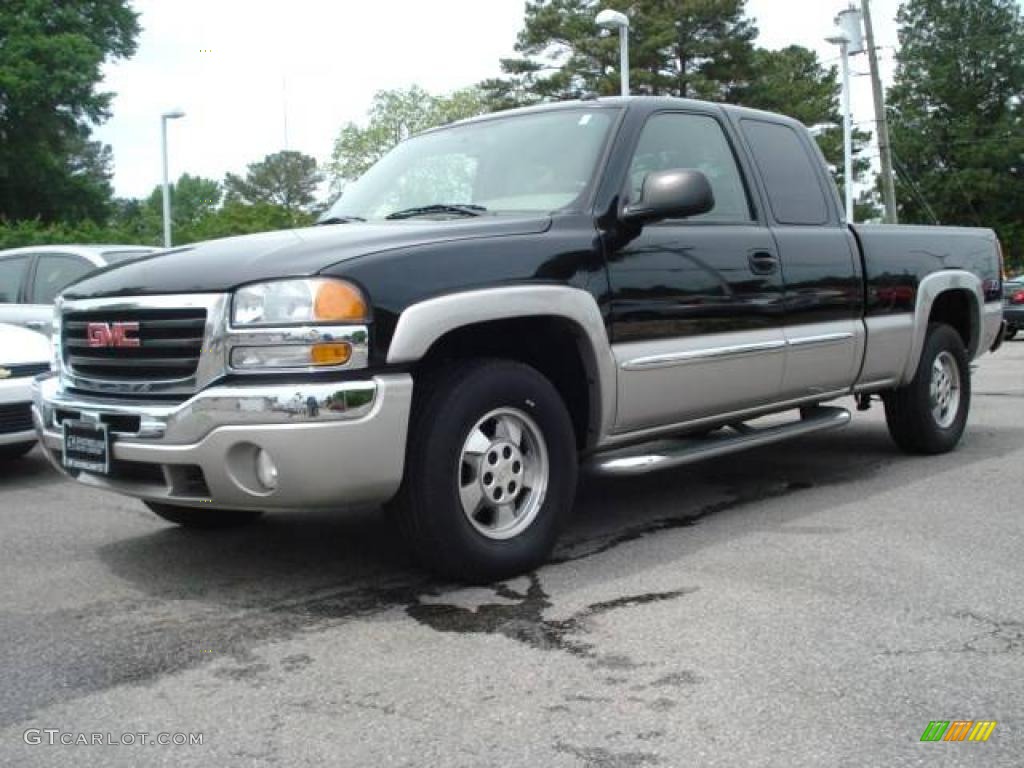 2004 Sierra 1500 SLT Extended Cab 4x4 - Onyx Black / Neutral photo #1