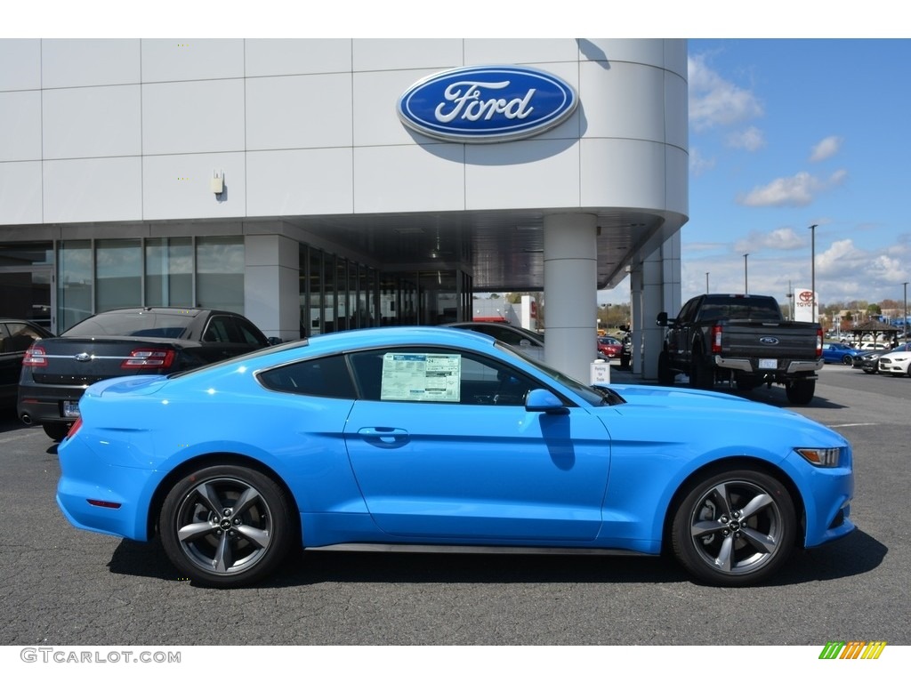 2017 Mustang Ecoboost Coupe - Grabber Blue / Ebony photo #2