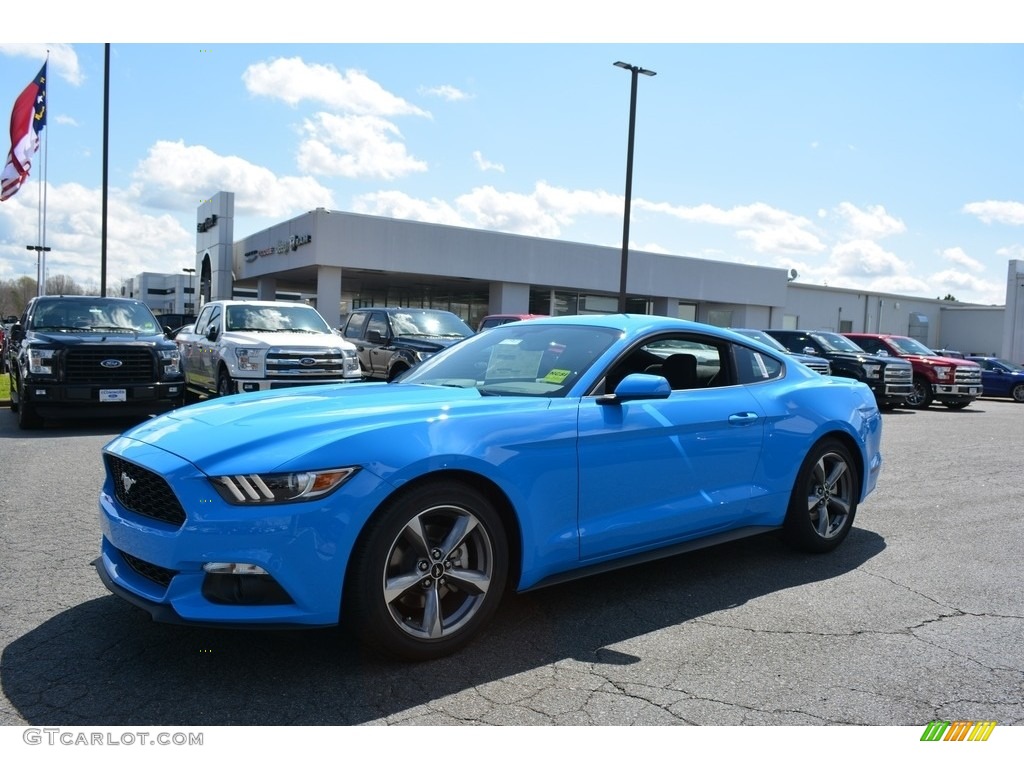 2017 Mustang Ecoboost Coupe - Grabber Blue / Ebony photo #3