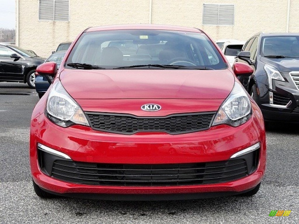 2017 Rio LX Sedan - Signal Red / Beige photo #2