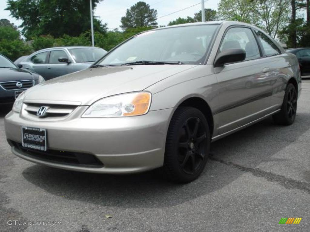 2003 Civic LX Coupe - Shoreline Mist Metallic / Ivory photo #1