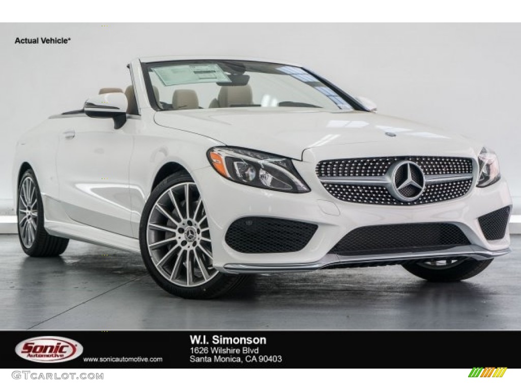 2017 C 300 Cabriolet - Polar White / Silk Beige/Black photo #1