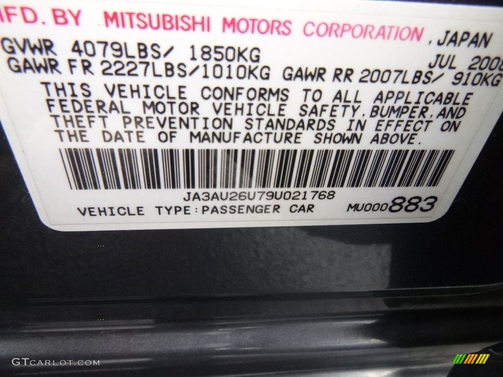 2009 Lancer ES - Graphite Gray Pearl / Black photo #27