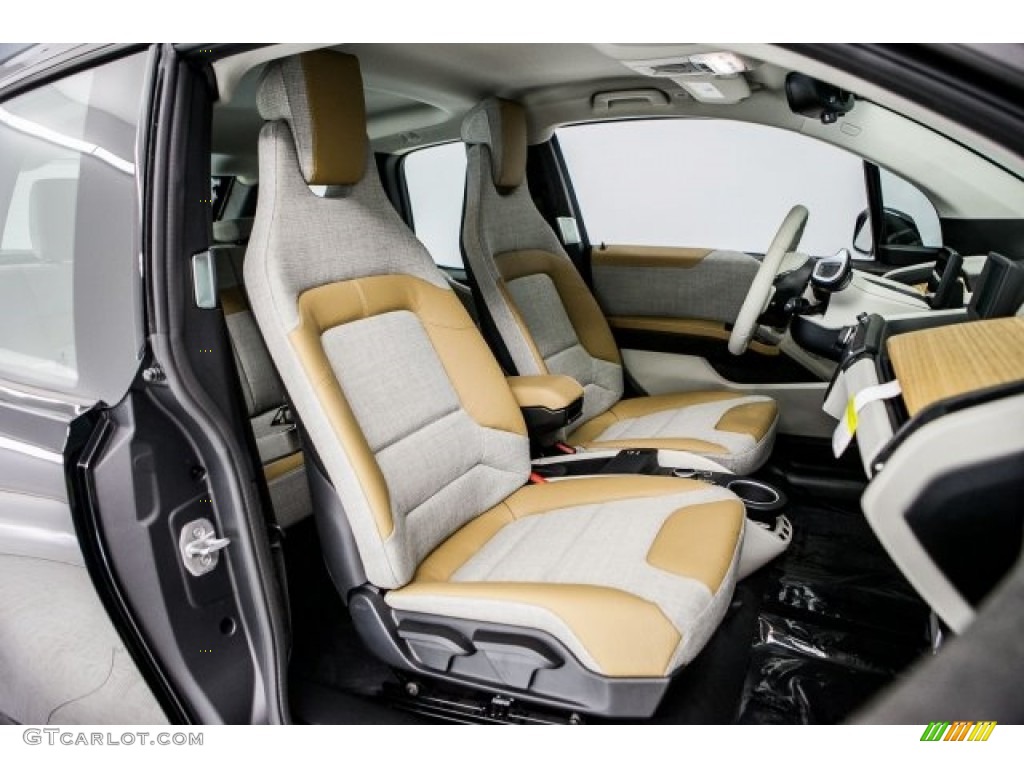 Giga Cassia Natural Leather/Carum Spice Grey Wool Cloth Interior 2017 BMW i3 with Range Extender Photo #119522476