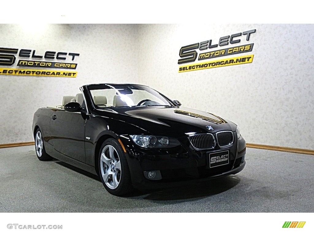 2009 3 Series 328i Convertible - Jet Black / Cream Beige Dakota Leather photo #4