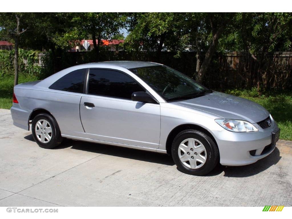 2004 Civic Value Package Coupe - Satin Silver Metallic / Black photo #18