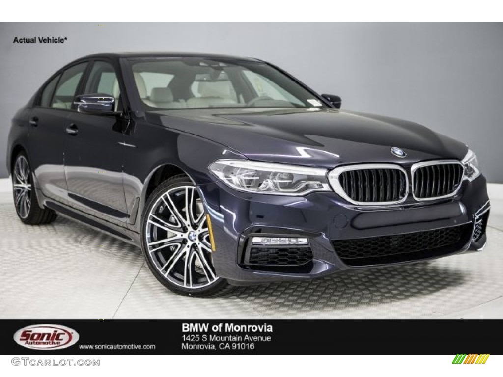 2017 5 Series 540i Sedan - Carbon Black Metallic / Ivory White photo #1