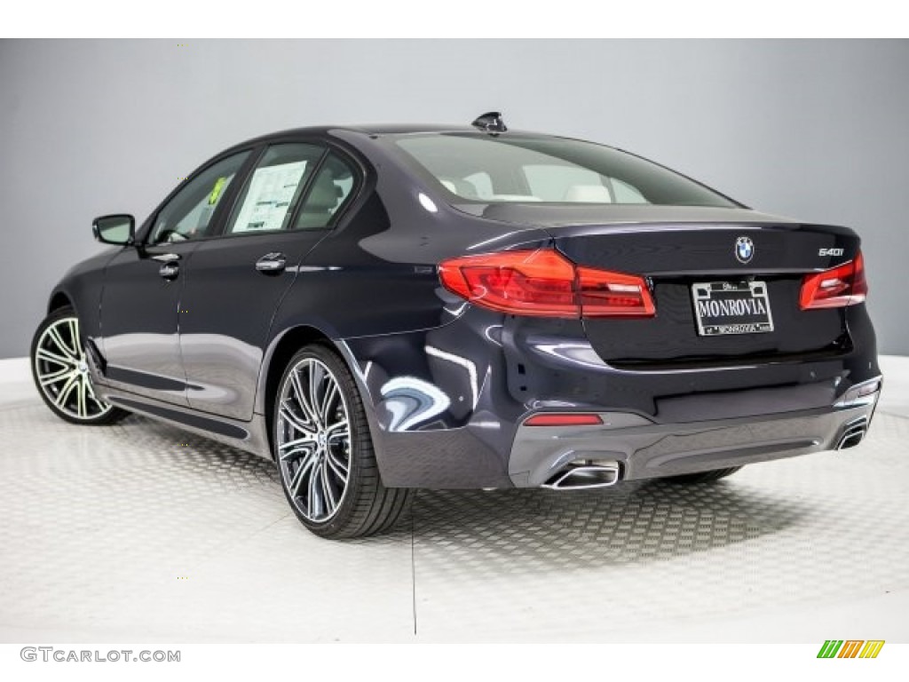 2017 5 Series 540i Sedan - Carbon Black Metallic / Ivory White photo #3