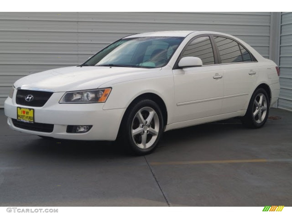 2006 Sonata GLS V6 - Powder White Pearl / Beige photo #3