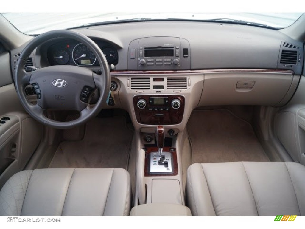 2006 Sonata GLS V6 - Powder White Pearl / Beige photo #9