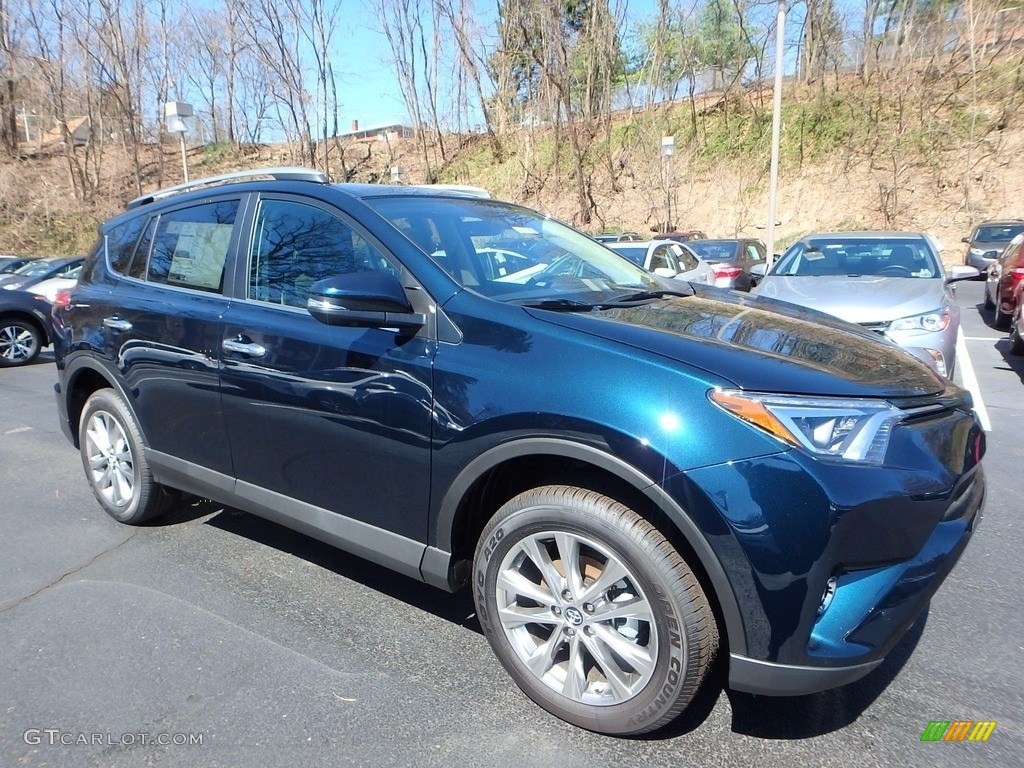 2017 RAV4 Limited AWD - Galactic Aqua Mica / Black photo #1