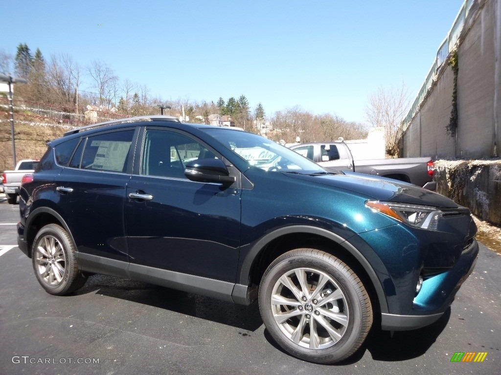 2017 RAV4 Limited AWD - Galactic Aqua Mica / Black photo #1