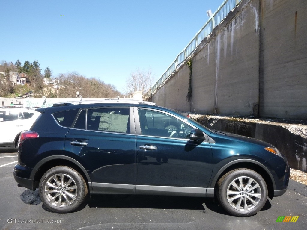 2017 RAV4 Limited AWD - Galactic Aqua Mica / Black photo #2