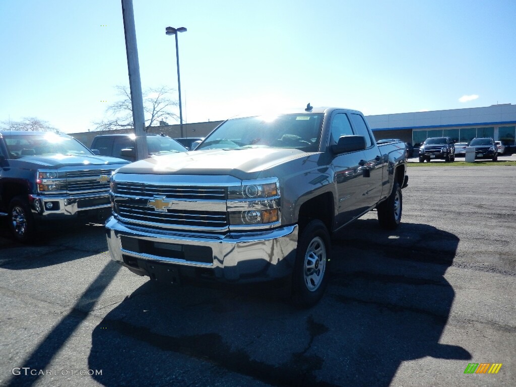 2017 Silverado 2500HD Work Truck Double Cab 4x4 - Pepperdust Metallic / Dark Ash/Jet Black photo #1