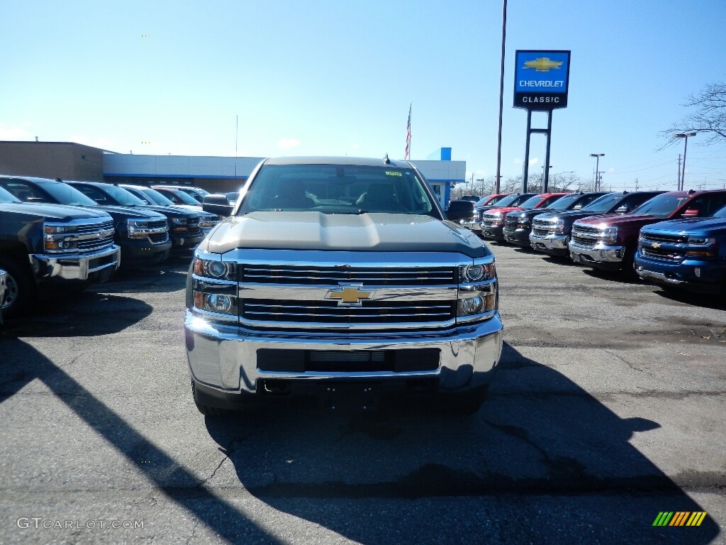 2017 Silverado 2500HD Work Truck Double Cab 4x4 - Pepperdust Metallic / Dark Ash/Jet Black photo #2