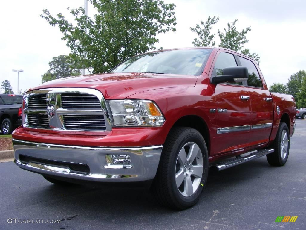 2009 Ram 1500 Big Horn Edition Crew Cab - Inferno Red Crystal Pearl / Light Pebble Beige/Bark Brown photo #1