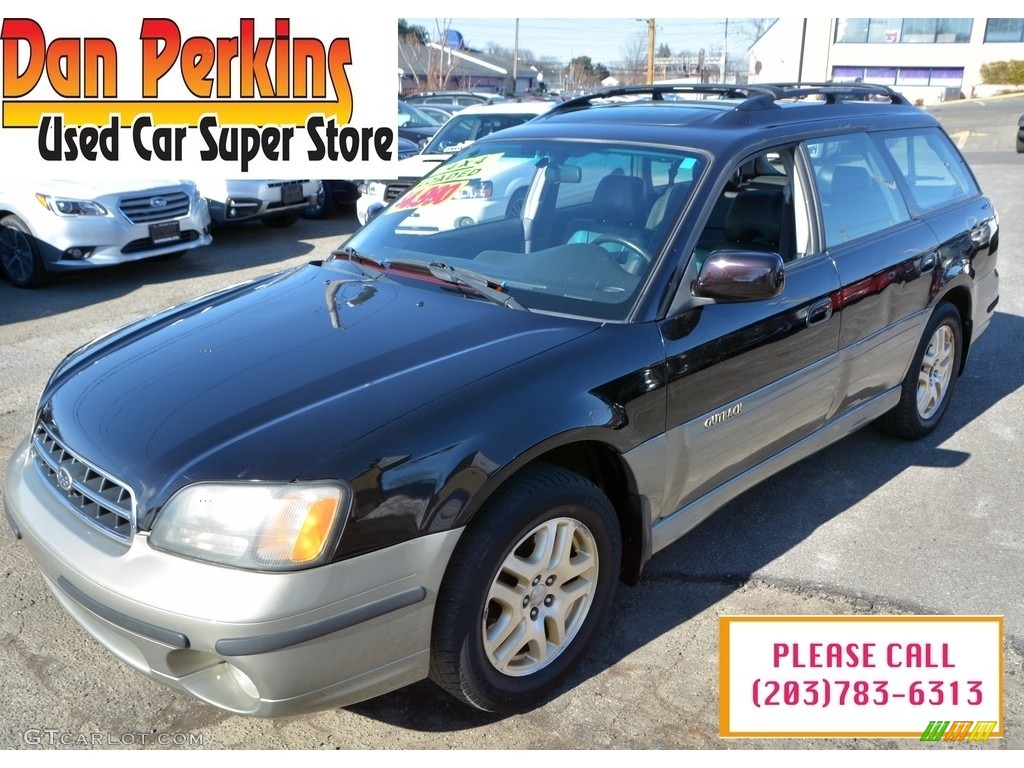 2002 Outback Limited Wagon - Black Granite Pearl / Gray photo #1