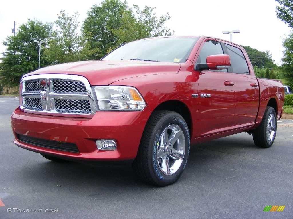 2009 Ram 1500 Sport Crew Cab - Inferno Red Crystal Pearl / Dark Slate Gray photo #1