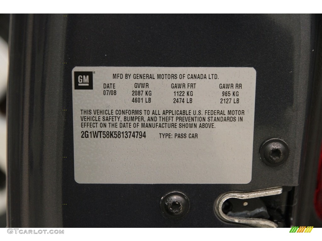 2008 Impala LT - Slate Metallic / Ebony Black photo #25