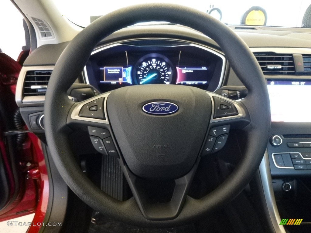 2017 Ford Fusion Hybrid SE Medium Light Stone Steering Wheel Photo #119553726