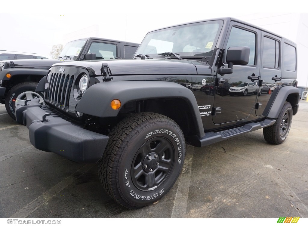 Black 2017 Jeep Wrangler Unlimited Sport 4x4 Exterior Photo #119557179