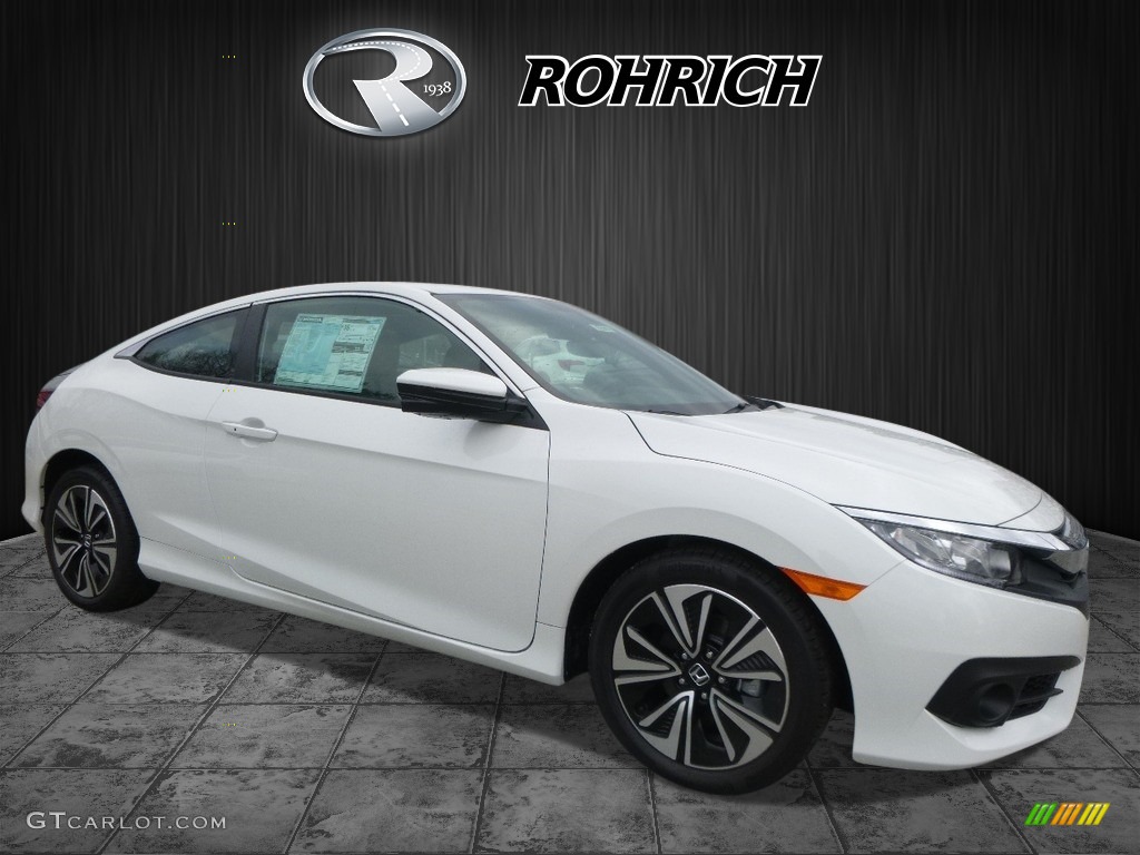 2017 Civic EX-T Coupe - White Orchid Pearl / Black/Gray photo #1