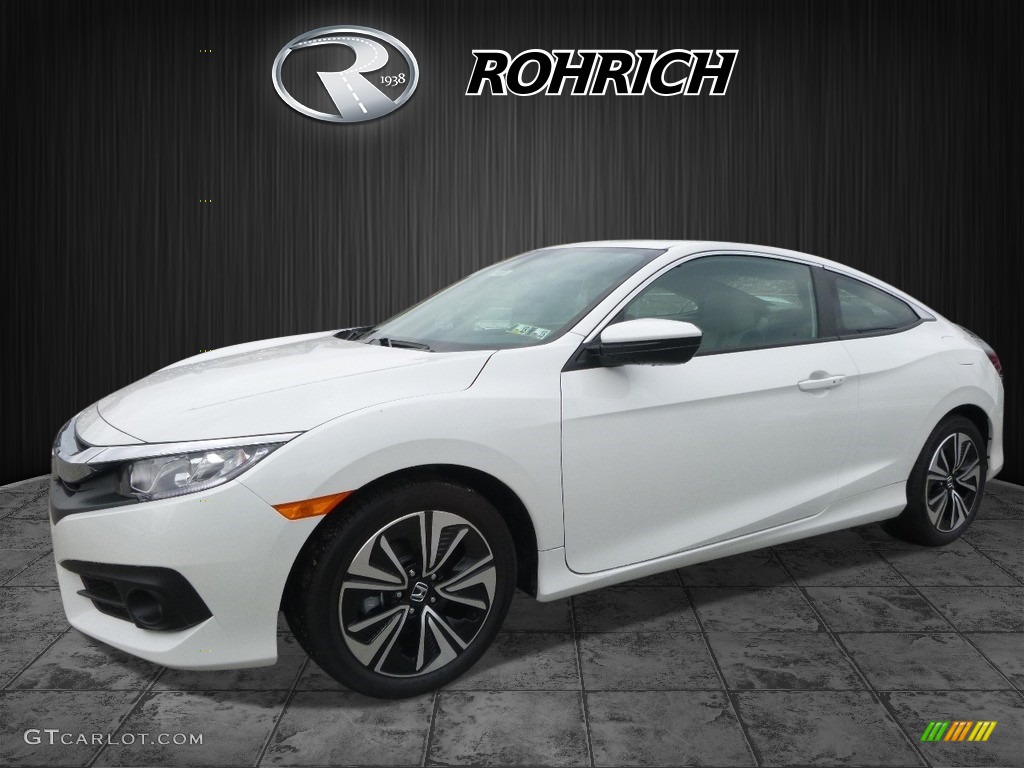 2017 Civic EX-T Coupe - White Orchid Pearl / Black/Gray photo #4