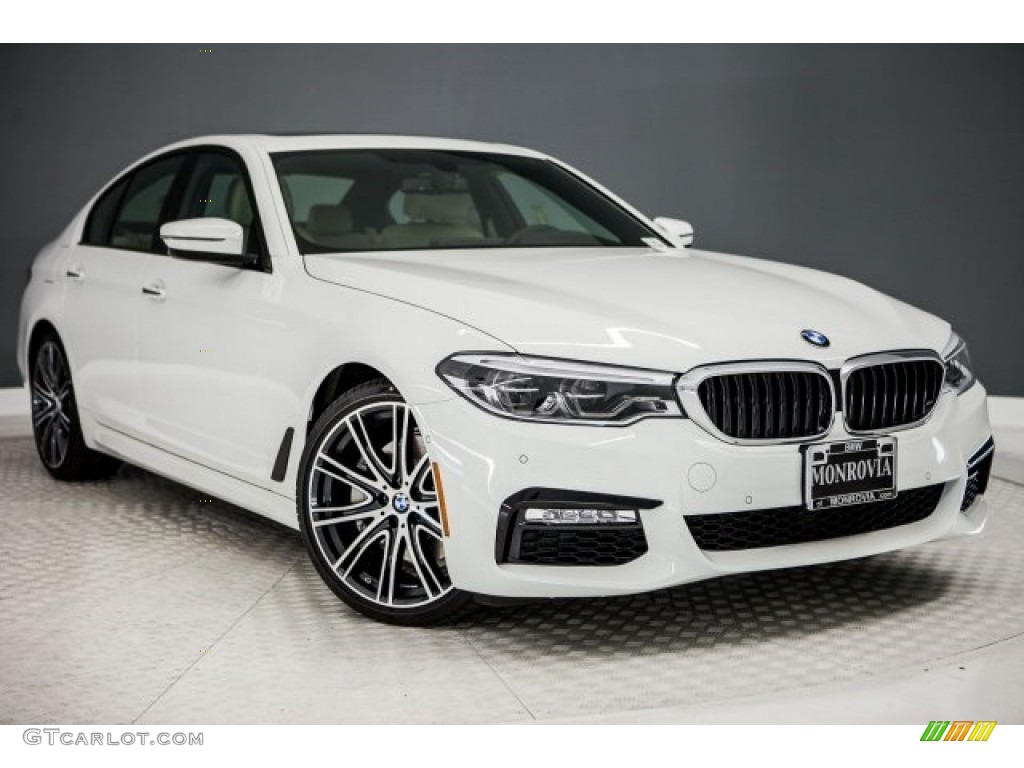2017 5 Series 540i Sedan - Alpine White / Canberra Beige photo #11