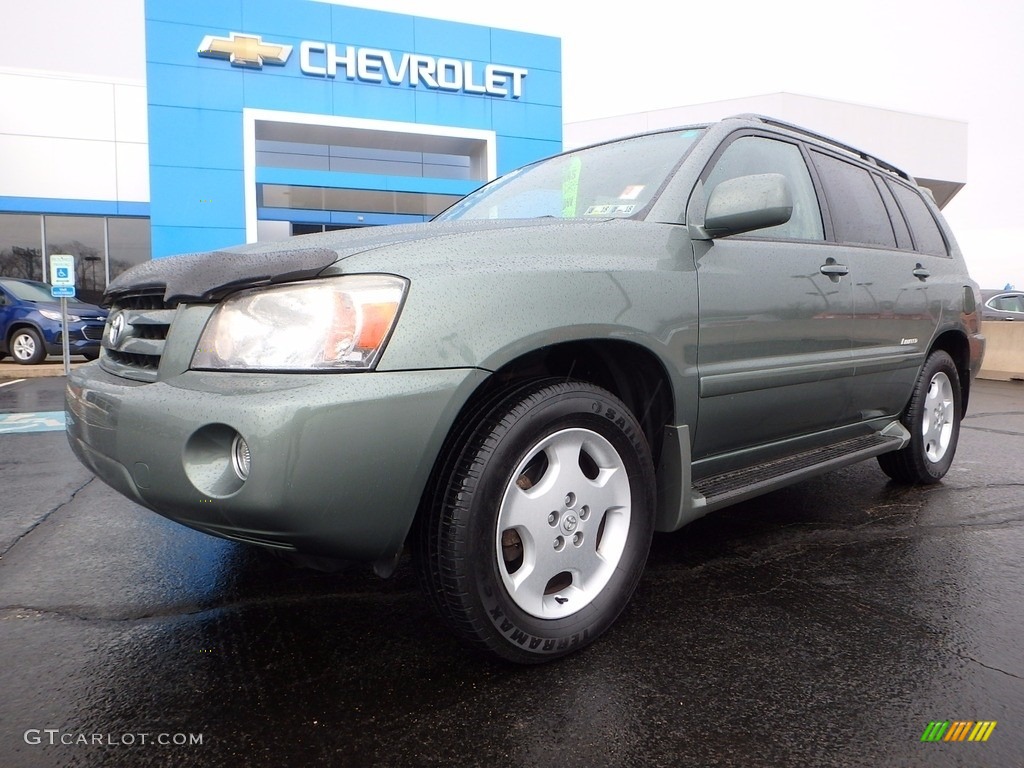 2007 Highlander V6 4WD - Oasis Green Pearl / Ivory Beige photo #2