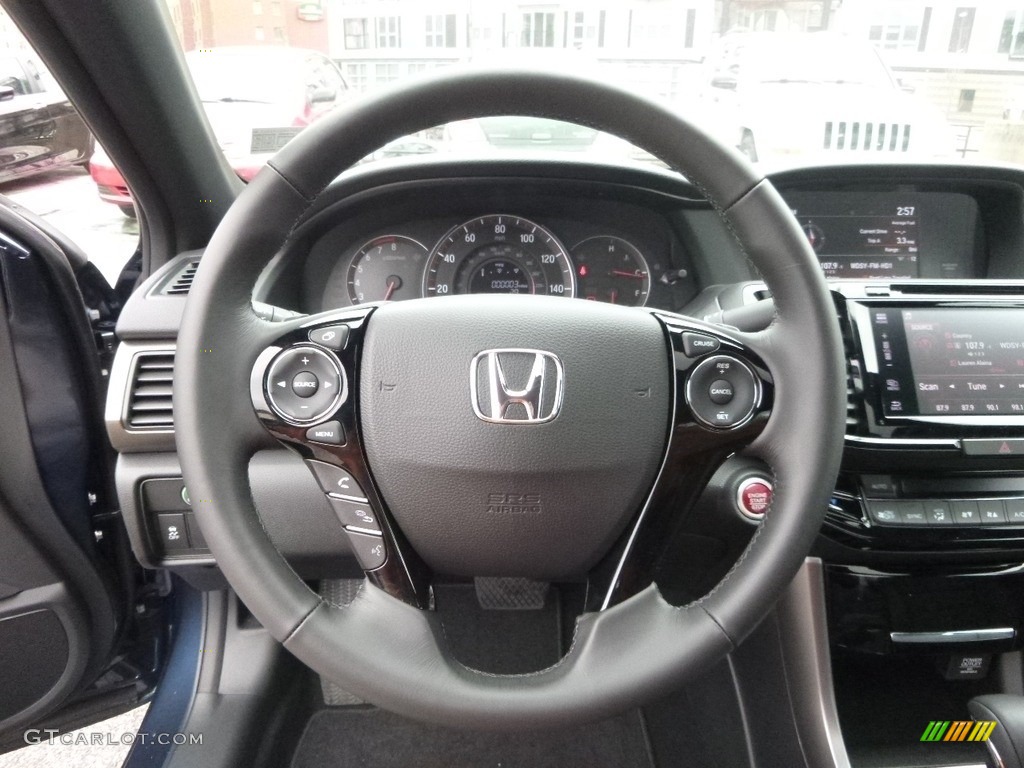 2017 Honda Accord EX-L Coupe Black Steering Wheel Photo #119558700