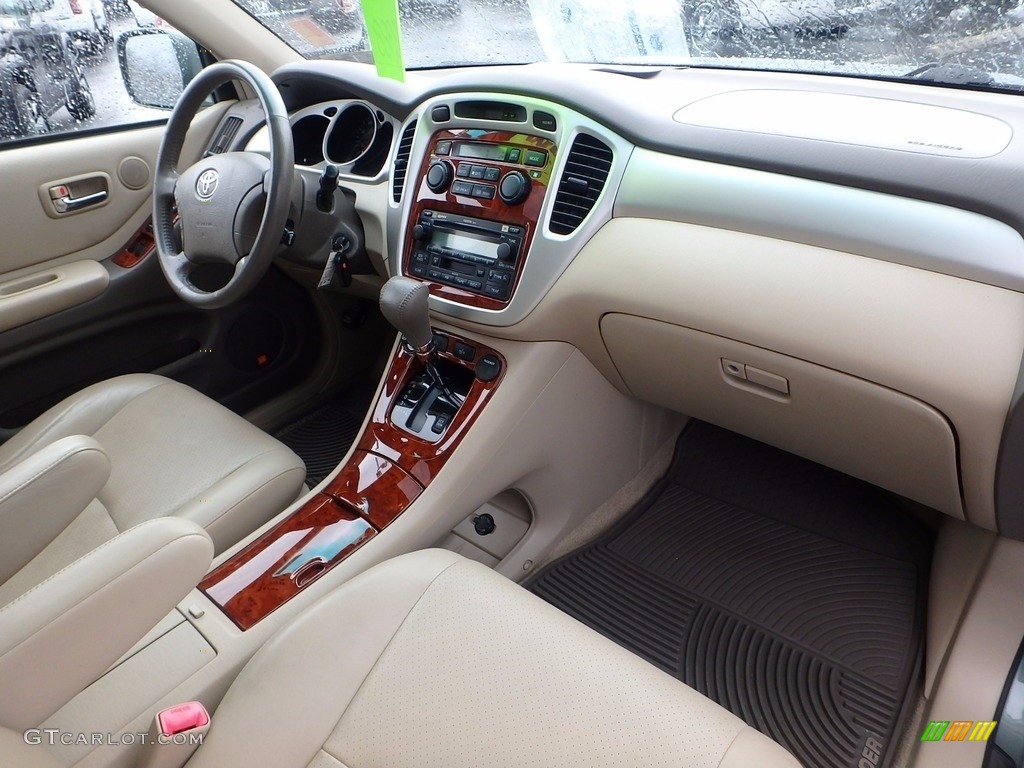 2007 Highlander V6 4WD - Oasis Green Pearl / Ivory Beige photo #16