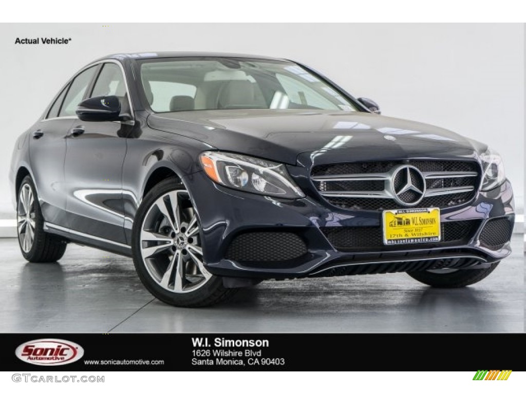 2017 C 300 Sedan - Lunar Blue Metallic / Silk Beige/Black photo #1