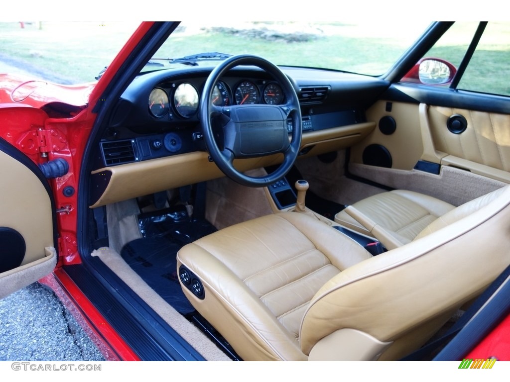 Cashmere Beige Interior 1992 Porsche 911 Turbo Coupe Photo #119560848