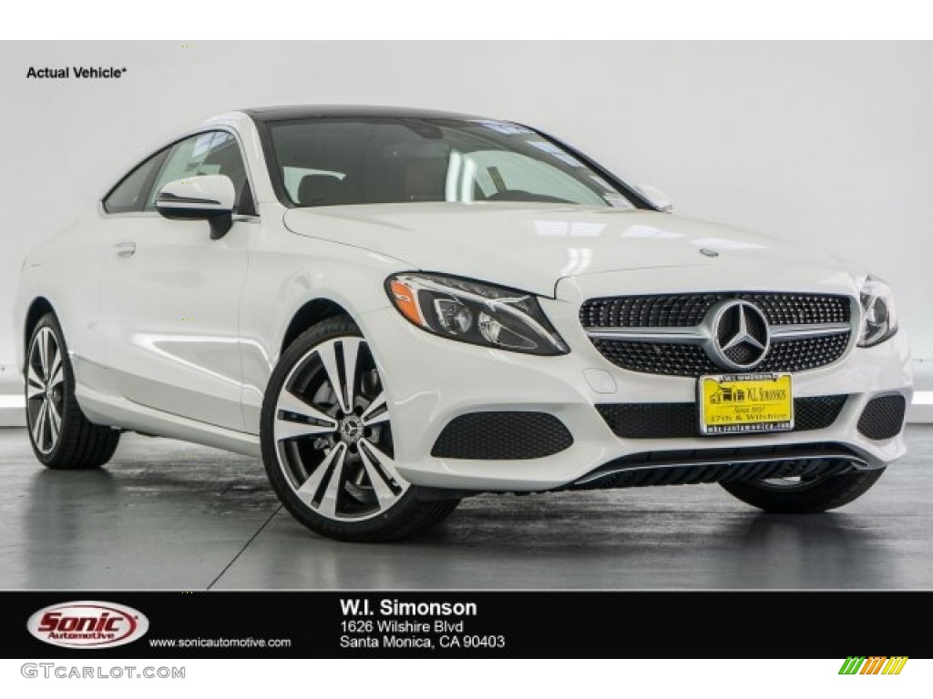 2017 C 300 Coupe - Polar White / Cranberry Red/Black photo #1