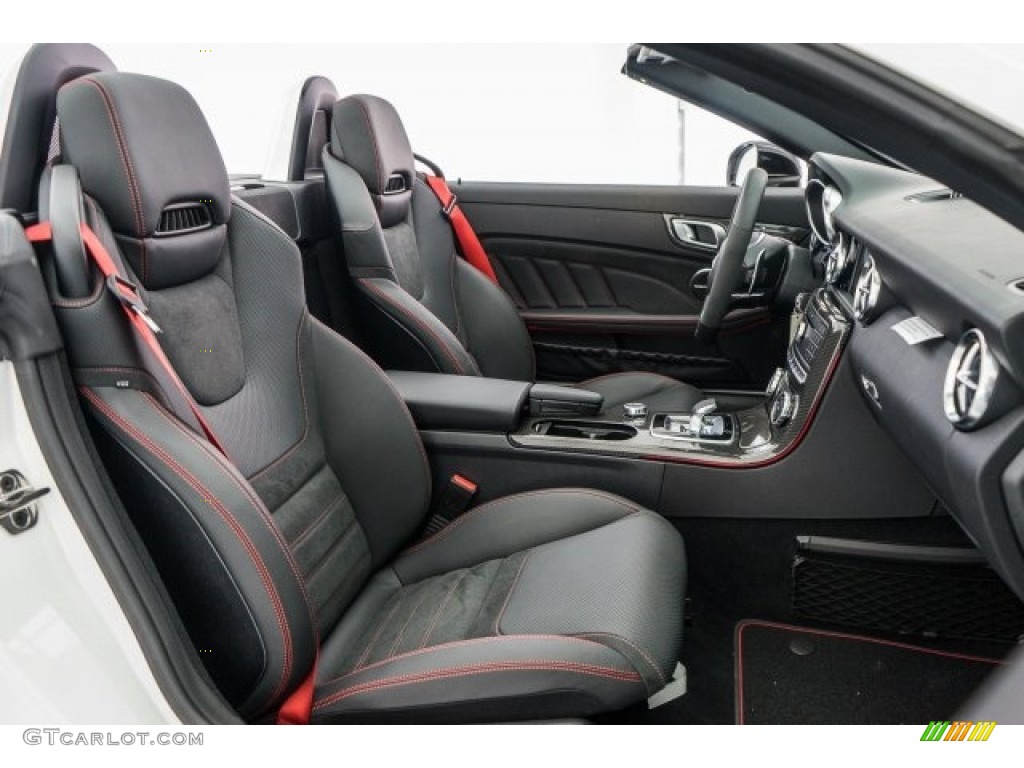 Black/DINAMICA w/Red Stitching Interior 2017 Mercedes-Benz SLC 43 AMG Roadster Photo #119566182