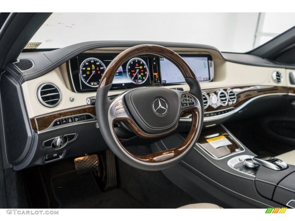 2017 Mercedes-Benz S 550 Sedan Porcelain/Black Dashboard Photo #119566431