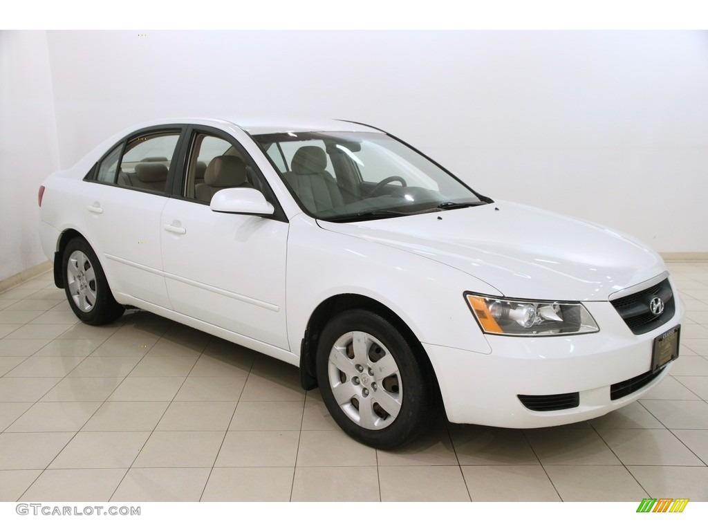 2008 Sonata GLS - Powder White Pearl / Beige photo #1