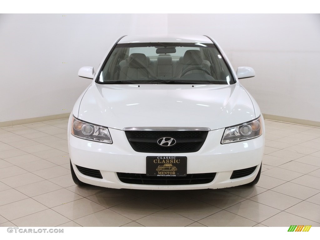 2008 Sonata GLS - Powder White Pearl / Beige photo #2