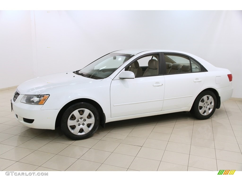 2008 Sonata GLS - Powder White Pearl / Beige photo #3
