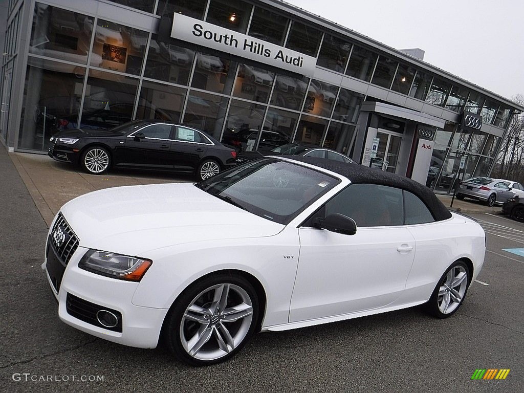 2012 S5 3.0 TFSI quattro Cabriolet - Glacier White Metallic / Black/Magma Red photo #1