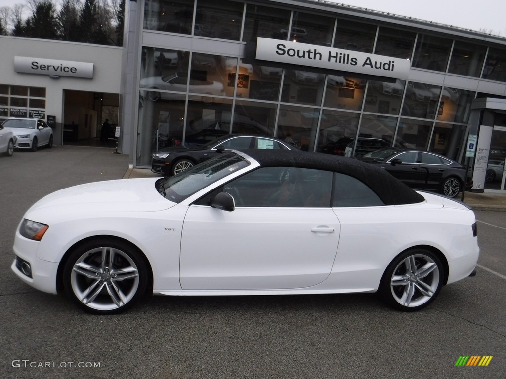 2012 S5 3.0 TFSI quattro Cabriolet - Glacier White Metallic / Black/Magma Red photo #2