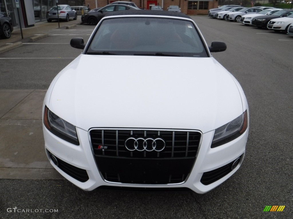 2012 S5 3.0 TFSI quattro Cabriolet - Glacier White Metallic / Black/Magma Red photo #6