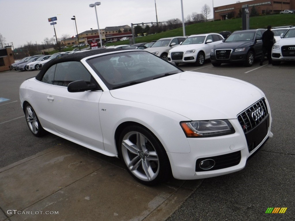 2012 S5 3.0 TFSI quattro Cabriolet - Glacier White Metallic / Black/Magma Red photo #8