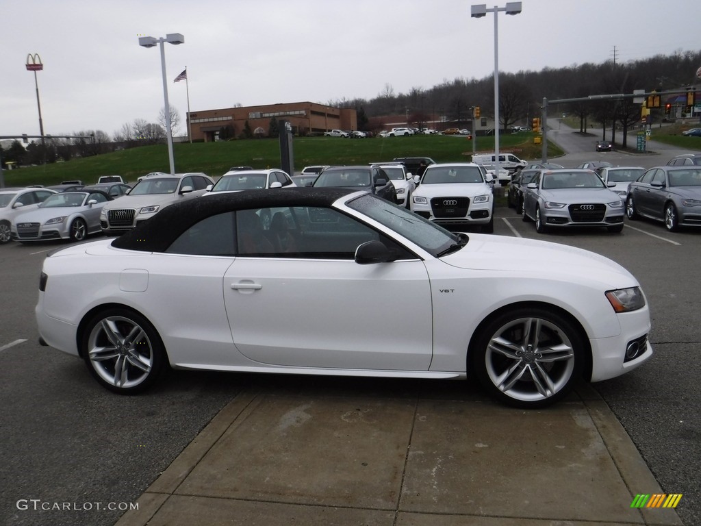 2012 S5 3.0 TFSI quattro Cabriolet - Glacier White Metallic / Black/Magma Red photo #9