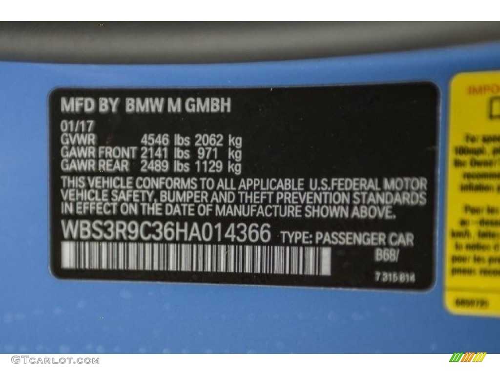 2017 M4 Color Code B68 for Yas Marina Blue Metallic Photo #119578302